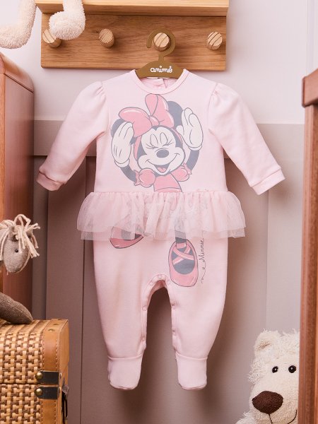 Macacão Rosa da Minnie com Tule