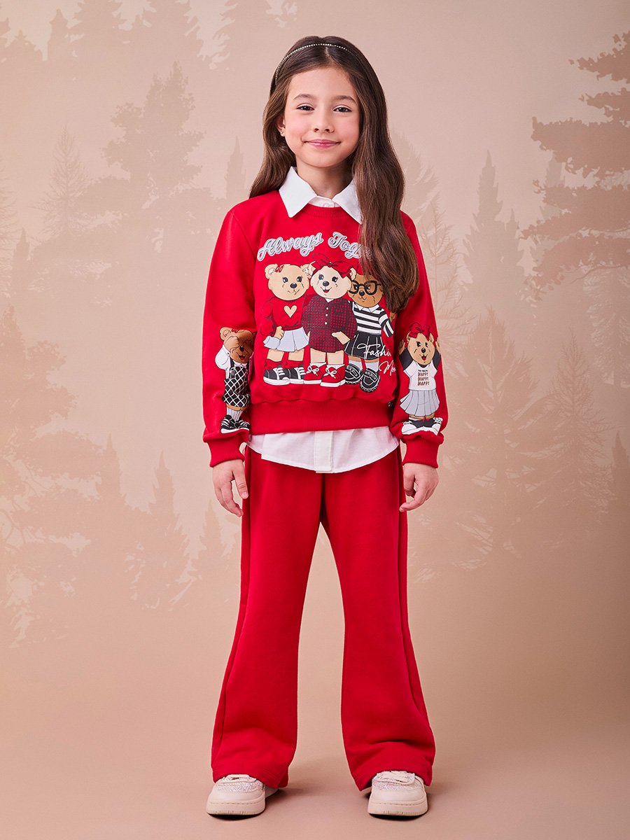 Conjunto Pantalona com Estampa de Urso