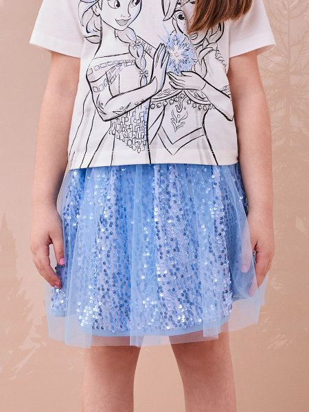 Saia de Tule Azul com Paetê