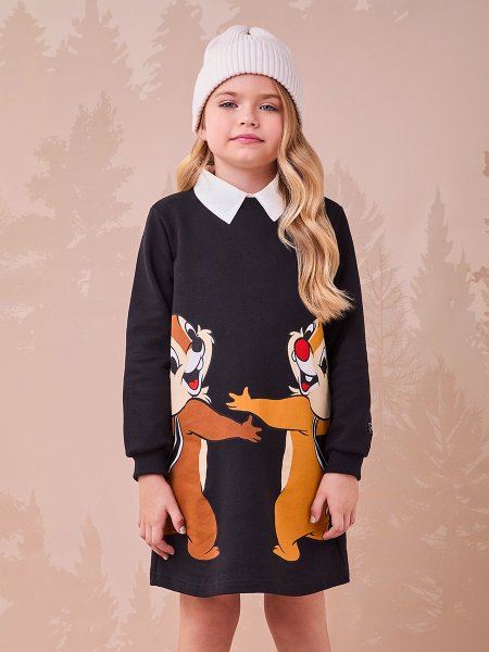 Vestido Marrom do Tico e Teco