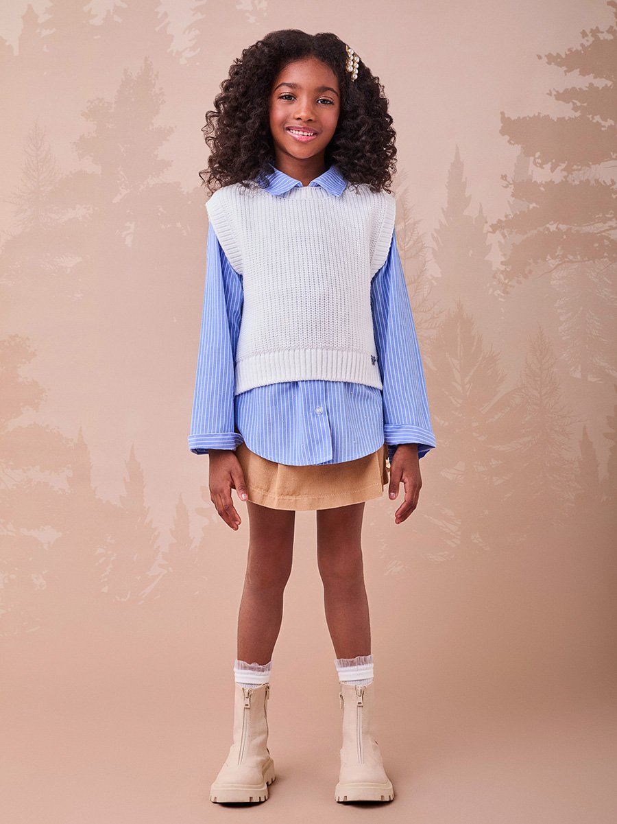 Colete de Tricot Off White Assimétrico