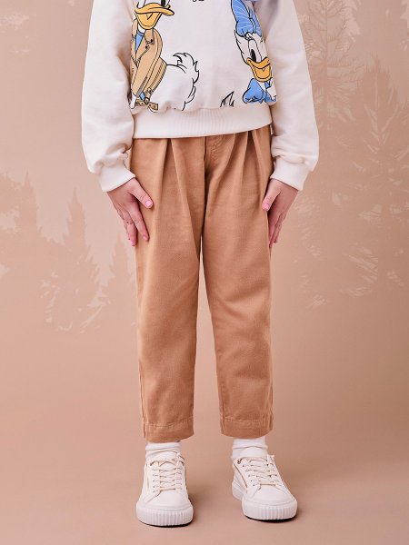 Calça de Sarja Caqui com Pregas