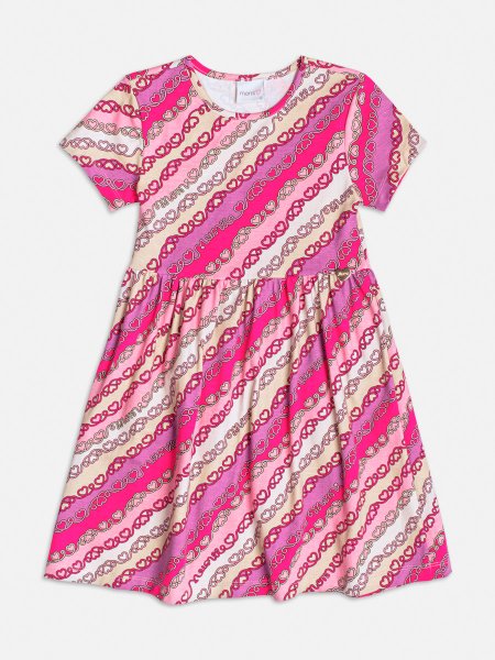 Vestido Manga Curta com Corações