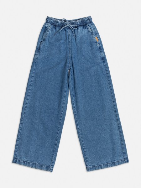 Calça Jeans Wide Leg com Elástico