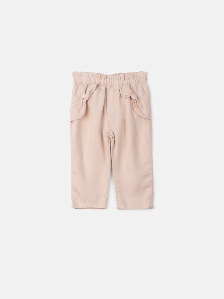 Calça de Sarja Off White com Laço