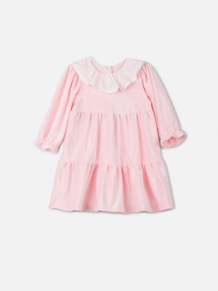 Vestido Rosa Cotelê com Golinha