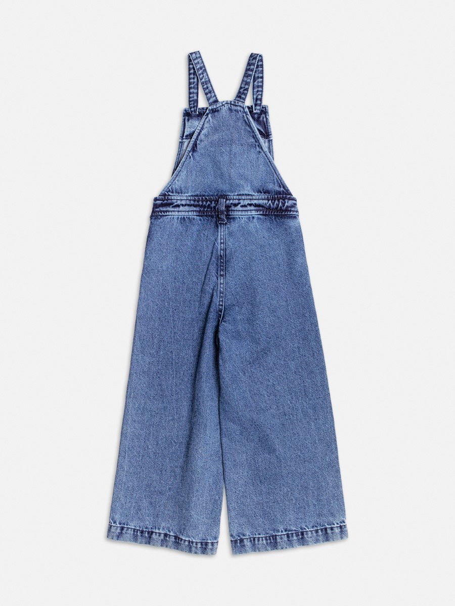 Jardineira Jeans Pantalona