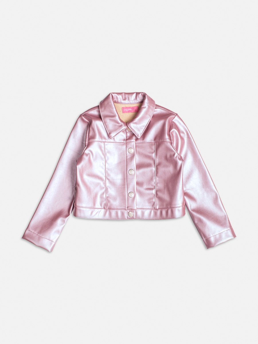 Jaqueta Fake Leather Metalizada