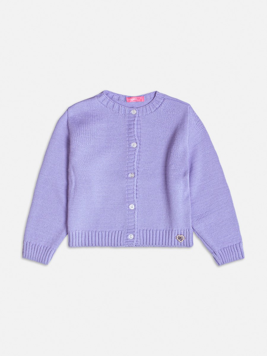 Casaco de Tricot Básico Lilás