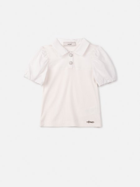 Blusa de Manga Bufante com Golinha