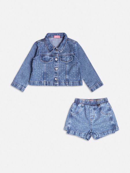 Conjunto Jeans com Strass