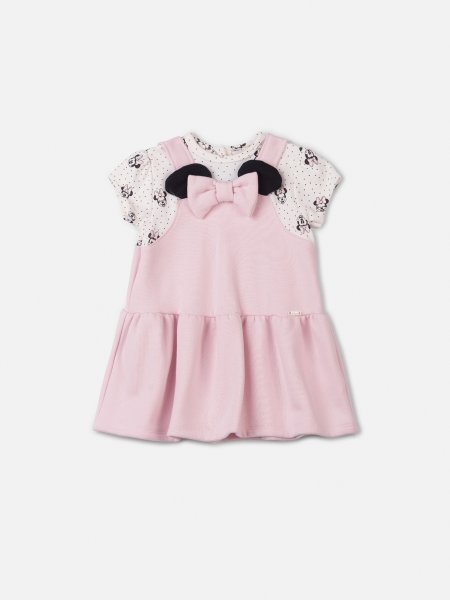 Vestido Rosa com Orelhinhas da Minnie