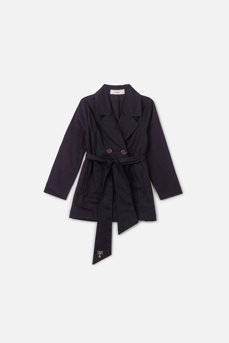 Trench Coat Preto com Cinto