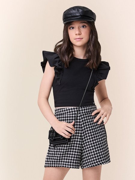 T-Shirt de Alfaiataria com Franzido