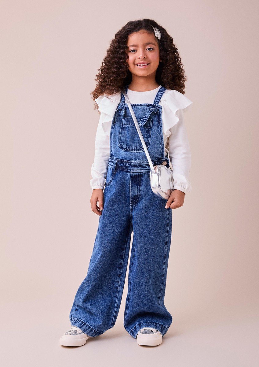 mie♡ Jardineira Jeans Pantalona