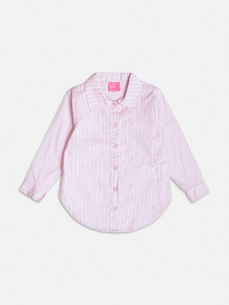 Camisa Manga Longa Listrada com Strass