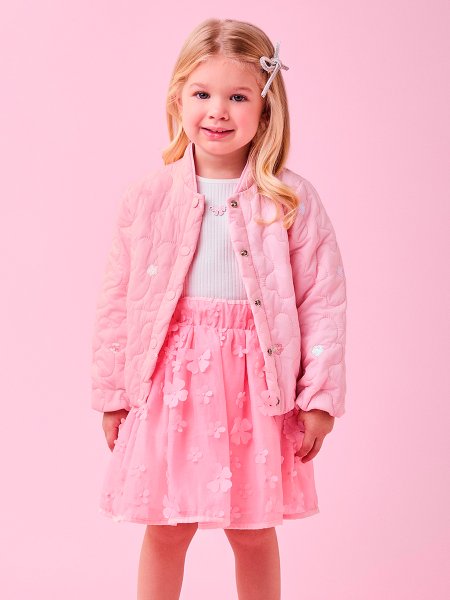 Jaqueta Matelassê com Flores Paetê