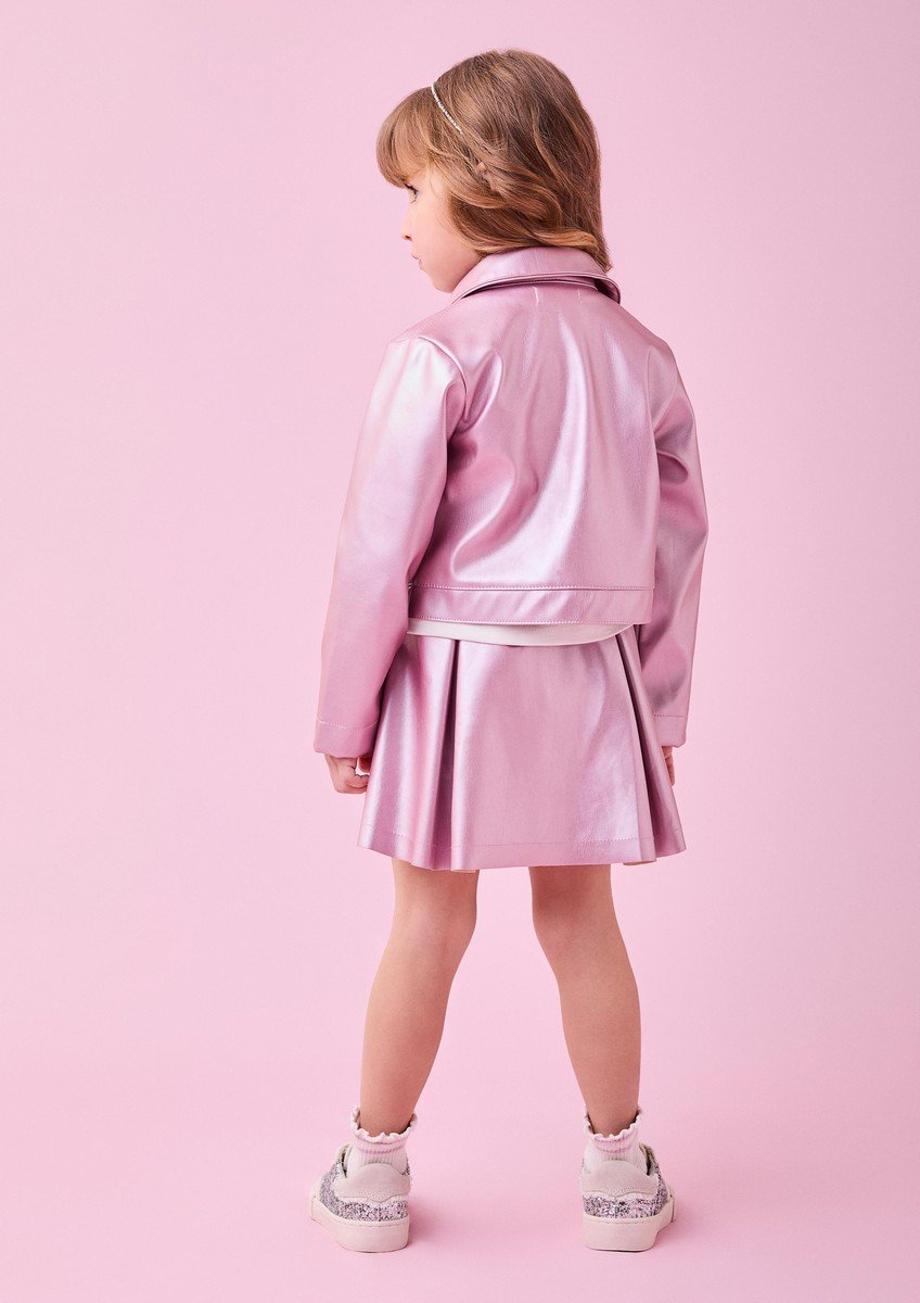 Jaqueta Fake Leather Metalizada
