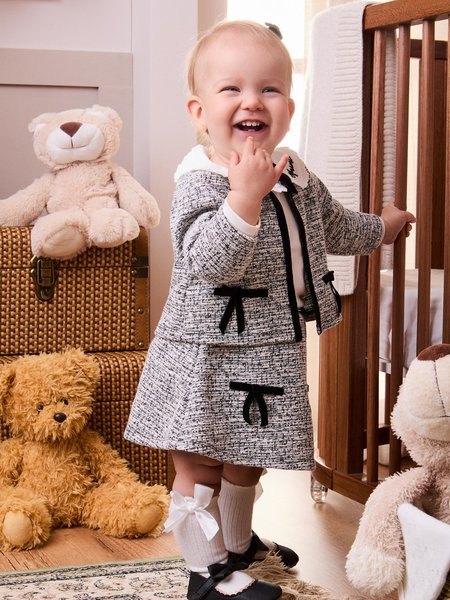 Casaco Mescla de Tweed Com Gola Chanel