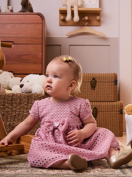 Vestido Rosa de Tule Texturizado