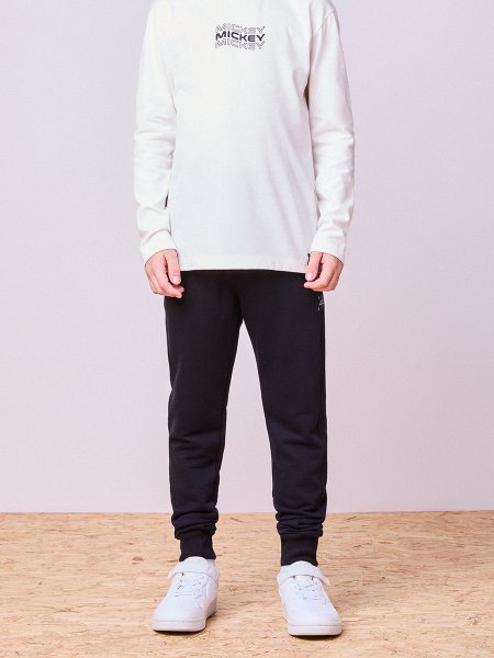 Calça de Moletom Preta com Cadarço