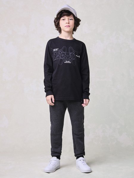 Conjunto Preto com Estampa Gamer