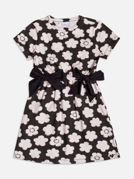 Vestido Manga Curta com Lacinhos