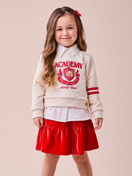 Conjunto Vermelho com Estampa de Ursinho