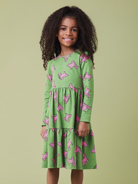 Vestido Manga Longa com Estampa de Dog