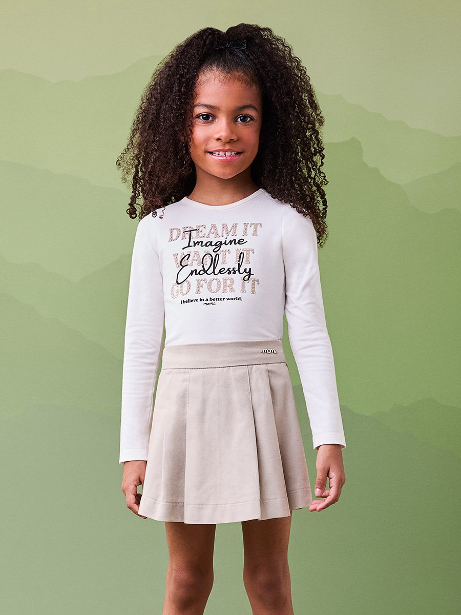 Conjunto Manga Longa de Lettering com Strass