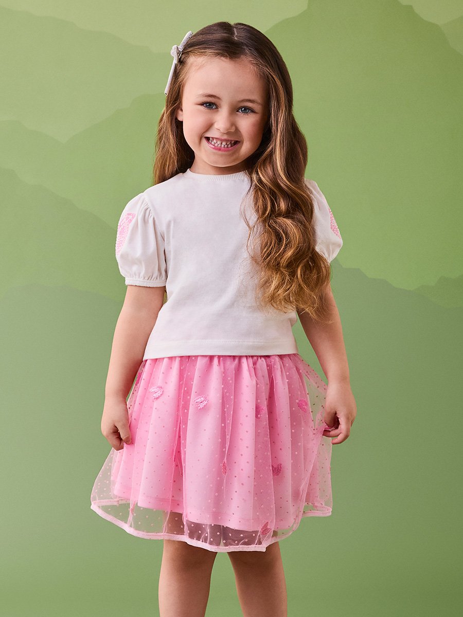 Conjunto Rosa de Tule com Borboletas