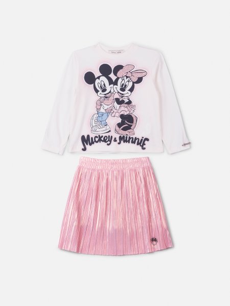 Conjunto Manga Longa Rosa da Disney 