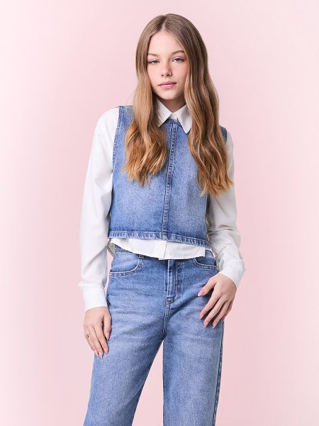 Top Jeans com Recortes