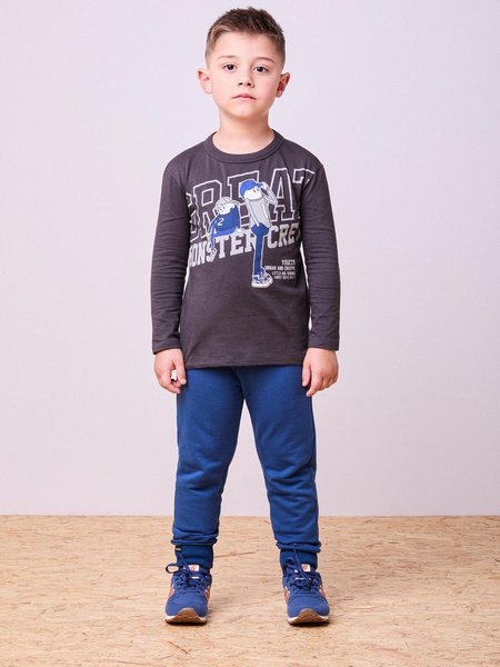 Conjunto Manga Longa Grafite Monster Crew