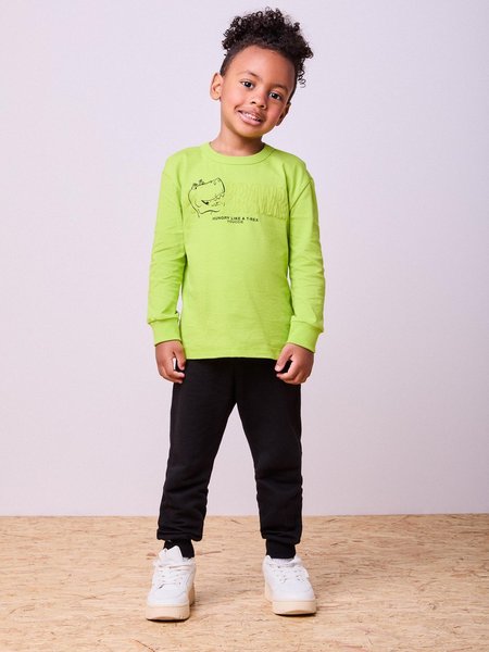 Conjunto Manga Longa Neon do T-Rex