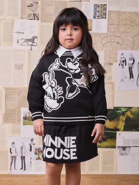Conjunto de Tricot Preto da Minnie