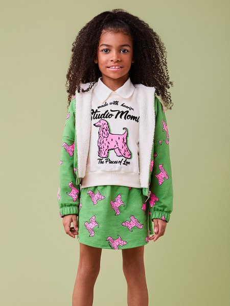 Jaqueta Verde com Estampa de Dog