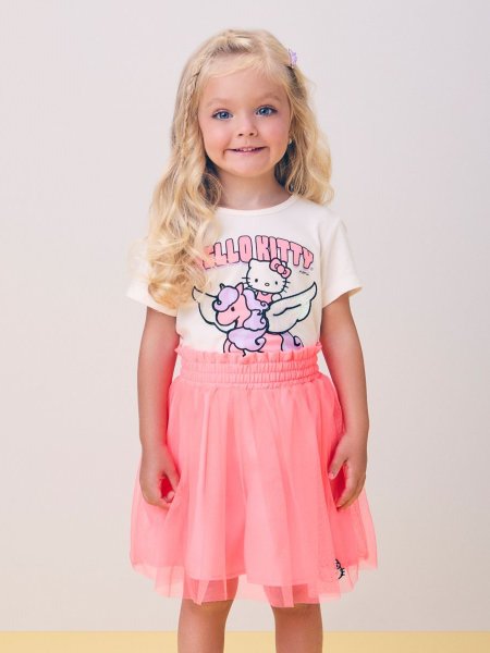 Conjunto Rosa Neon da Hello Kitty com Tule