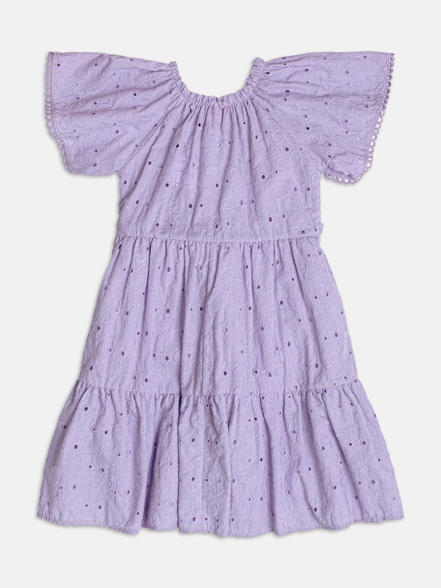 Vestido de Laise Lilás com Laço