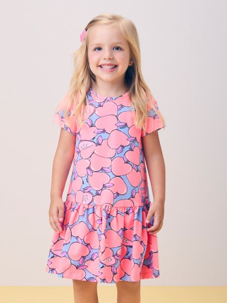 Vestido com Estampa de Maçãs