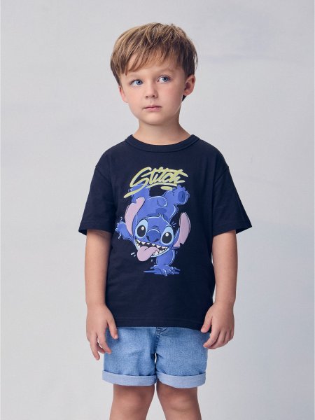 Camiseta Preta do Stitch