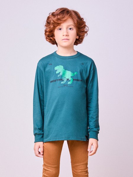 Camiseta Estampa Futurista de Dino