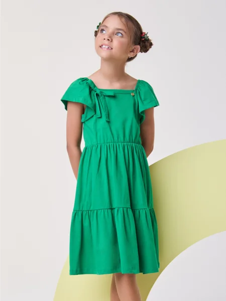 Vestido Verde com Babados