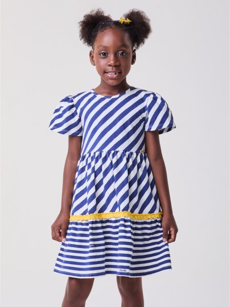 Vestido Listrado Marinho com Sianinha