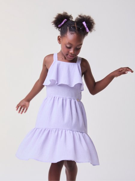 Vestido Lilás com Babados