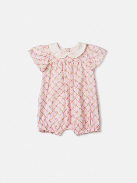 Banho de Sol com Grid Floral e Golinha Bordada