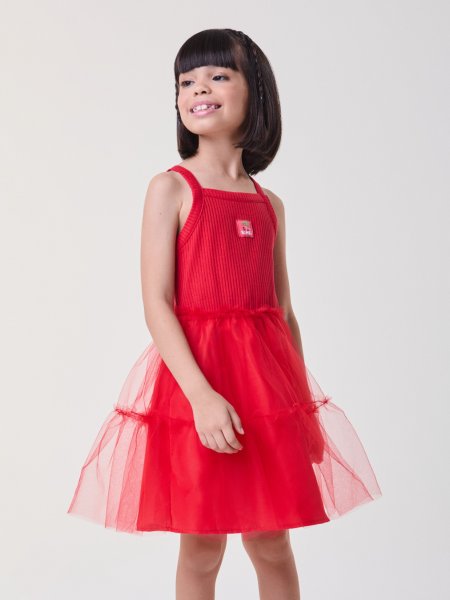 Vestido de Tule Vermelho