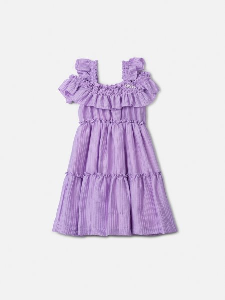 Vestido Lilás de Tecido Anarrugado