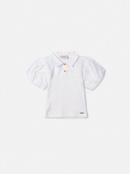 Blusa Off White com Mangas Balonê