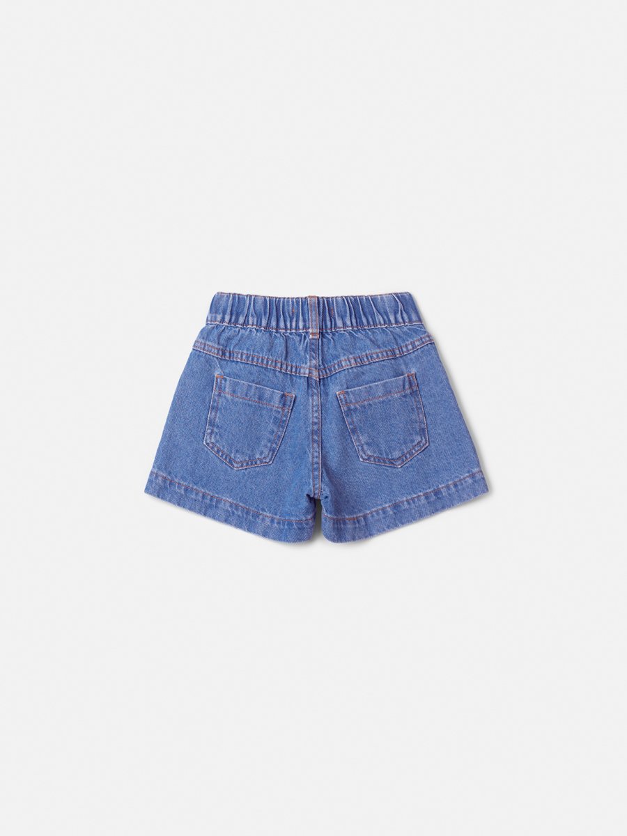 J♡ Shorts Jeans com Pingente de Margarida